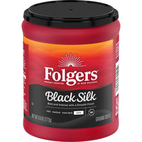 Folgers Black Silk, Dark Roast, Ground Coffee, 9 oz, Front