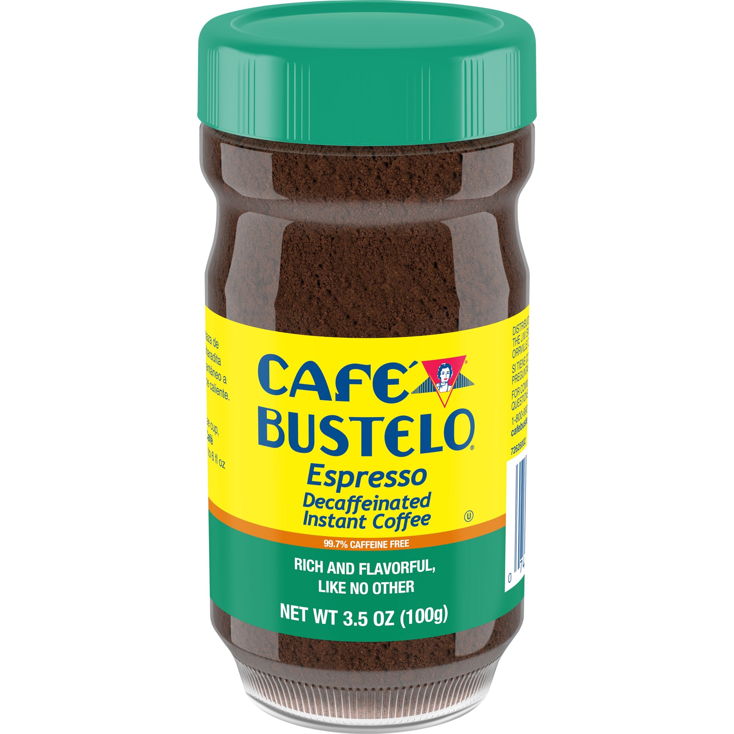 Cafe Bustelo Decaf Espresso Style, Instant Coffee Jar, 3.5 oz