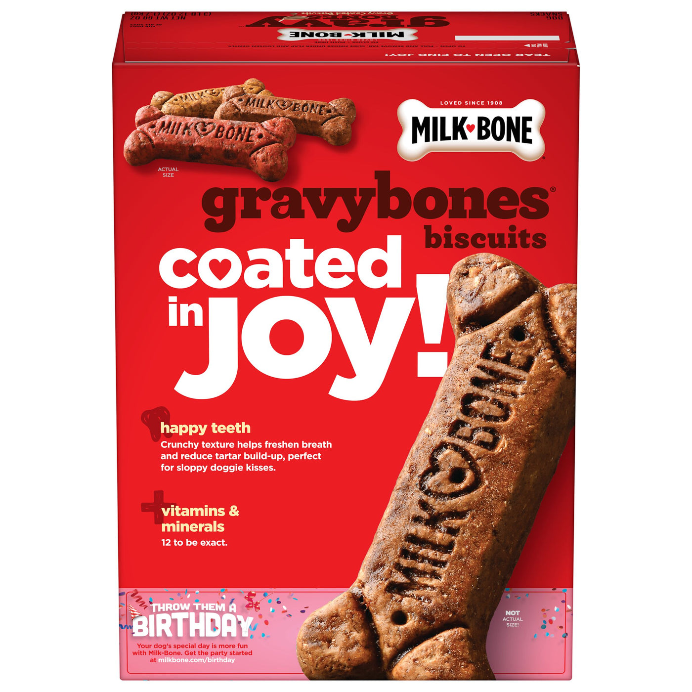 Milk-Bone GravyBones Dog Biscuits, Small Dog Treats, 60 oz