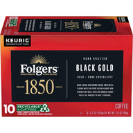 1850 Black Gold, Dark Roast Coffee, K-Cup Pods, 10 Count