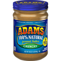 Adams Natural Crunchy Peanut Butter, 16 oz, Front