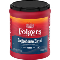 Folgers Coffeehouse Blend, Medium-Dark Roast, Ground Coffee, 9 oz, Front