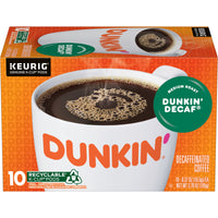 Dunkin' Decaf Medium Roast Coffee, K-Cup Pods, 10 count, Front