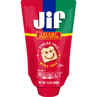 Jif Squeeze Creamy Peanut Butter, 13 oz, Front