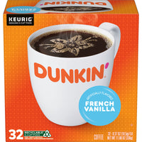 Dunkin' French Vanilla Flavored Coffee, K-Cup Pods