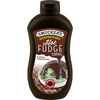 Smucker's Hot Fudge Topping, Microwavable Squeeze Bottle, 15.5 oz, Front