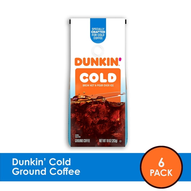 Dunkin' Cold Ground Coffee, 6 Pack - BEST IF USED BY 6-26-24