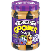 Smucker's Goober Peanut Butter and Grape Jelly Stripes, 18 oz, Front