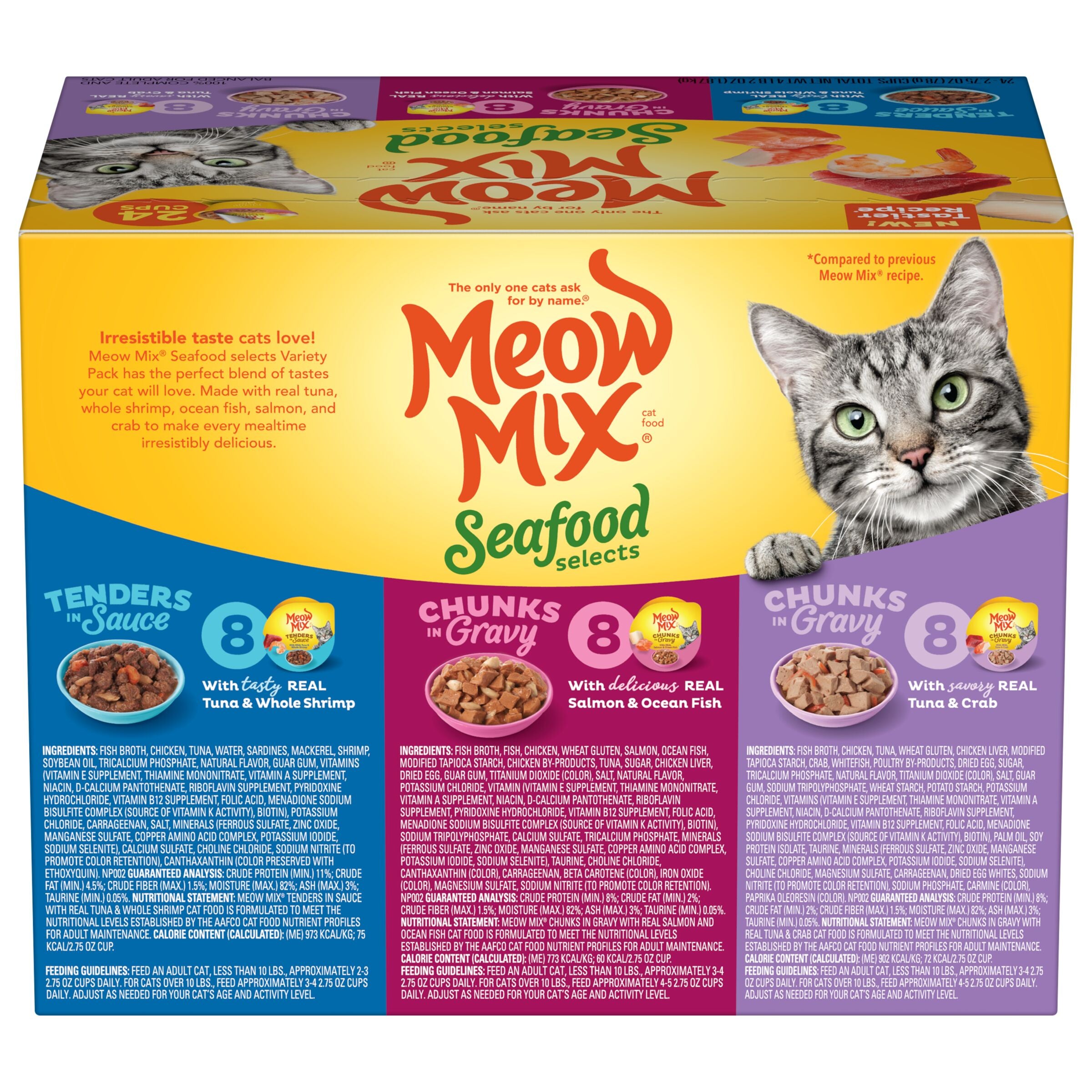 Meow Mix Seafood Selects Variety Pack Wet Cat Food 24 Count The