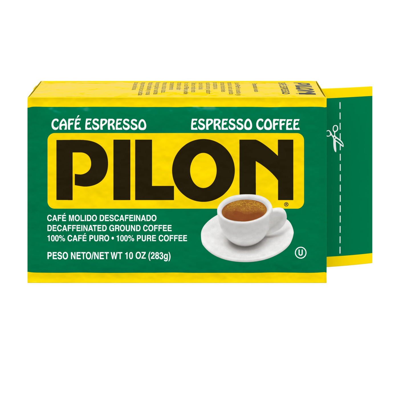 Cafe Pilon Decaf Espresso, Ground Coffee Brick, 10 oz