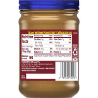 Adam's Natural Unsalted Creamy Peanut Butter, 16 oz, Back