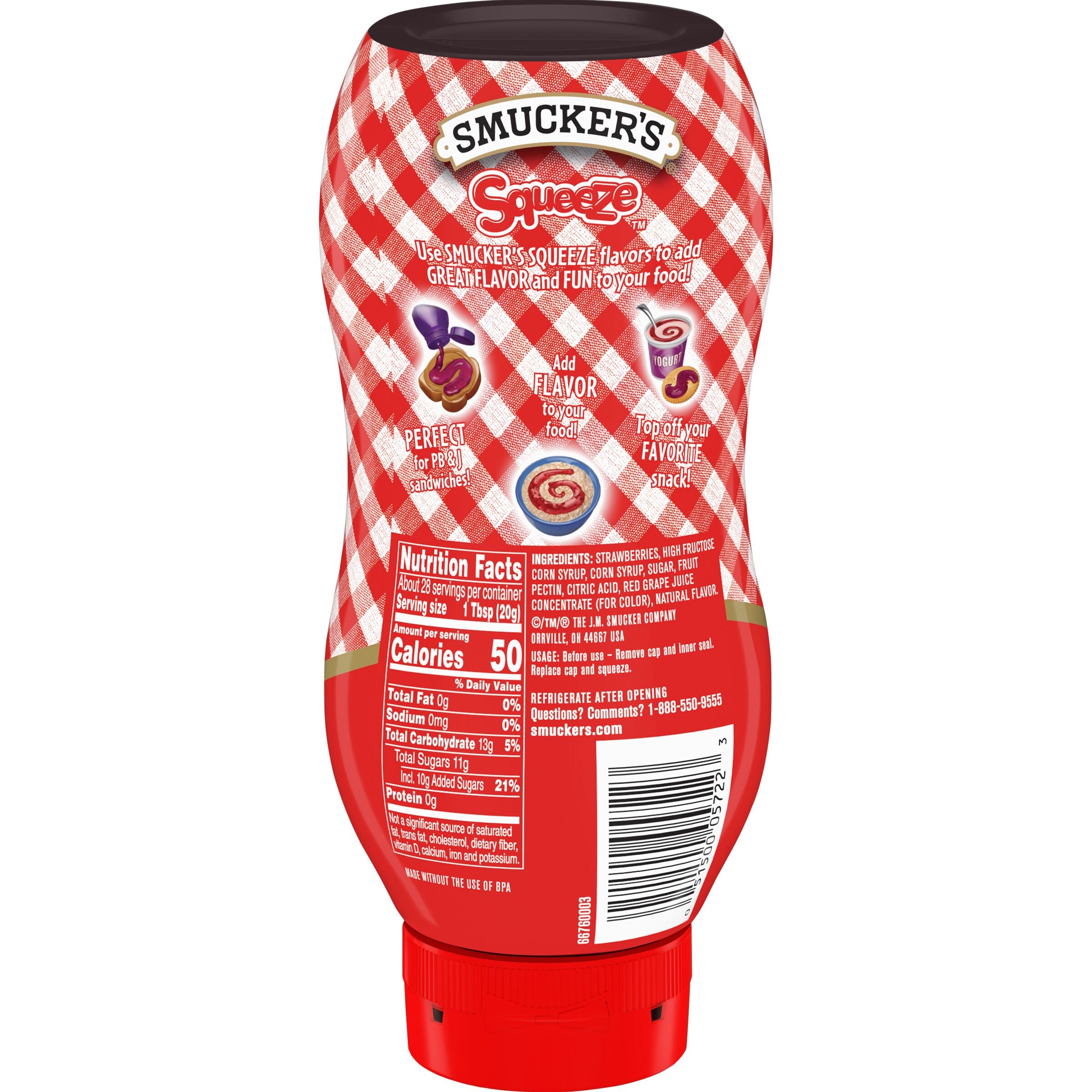 Smucker's Squeeze Strawberry Fruit Spread, 20 oz · The J.M.