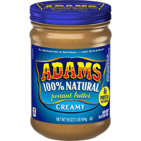 Adams Natural Creamy Peanut Butter, 16 oz, Front