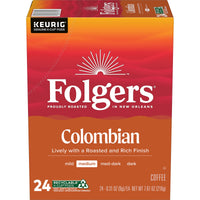 Folgers Colombian, Medium Roast Coffee, K-Cup Pods, 24 count, Front