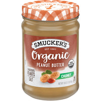 Smucker's Organic Natural Chunky Peanut Butter, 16 oz, Front