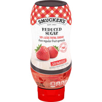 Smucker's Squeeze Reduced Sugar Strawberry Fruit Spread, 17.4 oz, Front