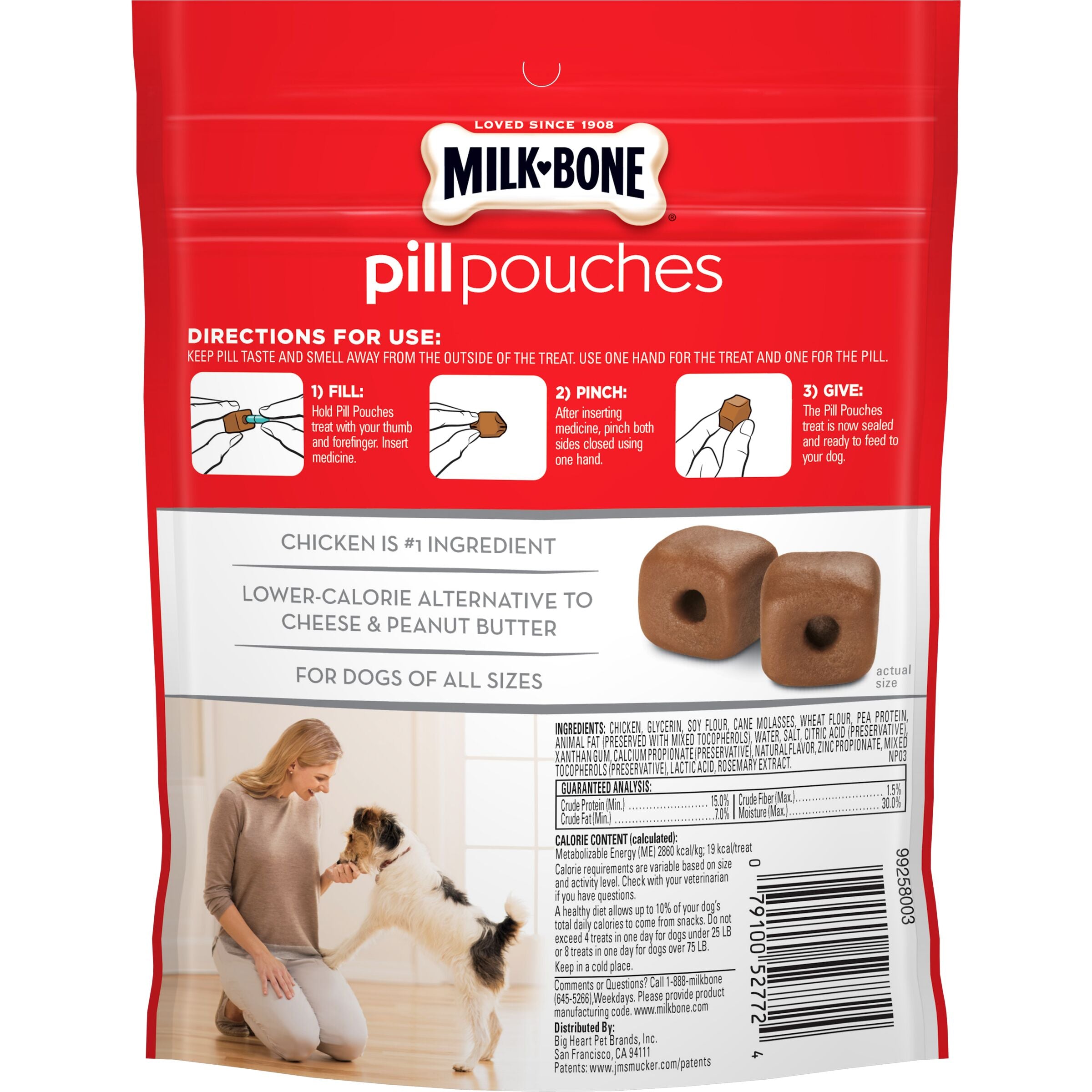 Milk-Bone Pill Pouches with Real Chicken Dog Treats, 6 oz