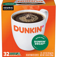 Dunkin' Decaf Medium Roast Coffee, K-Cup Pods, 32 count, Front