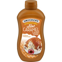 Smucker's Hot Caramel Flavored Topping, Microwavable Squeeze Bottle, 15.5 oz, Front