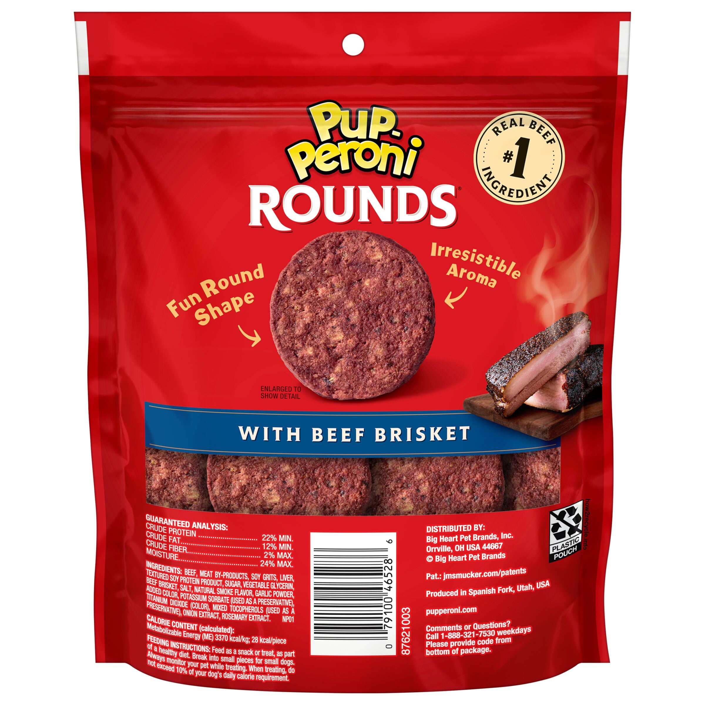 Pup-Peroni Rounds Dog Treats with Beef Brisket, 5 oz