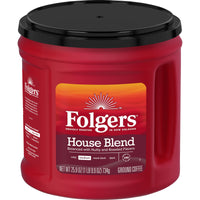 Folgers House Blend, Medium Roast, Ground Coffee, 25 oz, Front