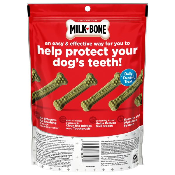 Milk-Bone Brushing Chews Daily Dental Dog Treats, Fresh Breath Flavor, Small-Medium, 9 Count