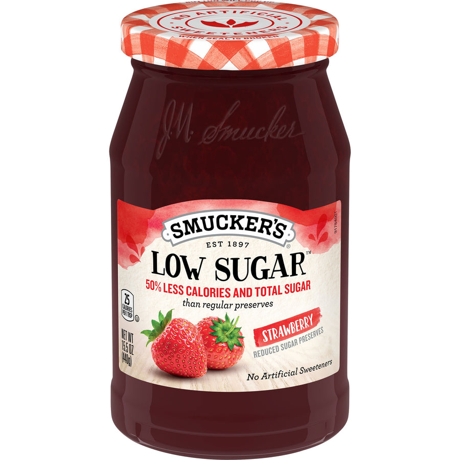 Smucker's Low Sugar Reduced Sugar Strawberry Preserves, 15.5 oz