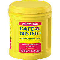 Cafe Bustelo Espresso Dark Roast, Ground Coffee Canister, 36 oz, Front