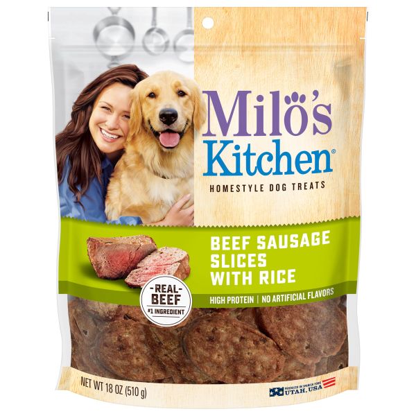 Milo's Kitchen Beef Sausage Slices With Rice Dog Treats