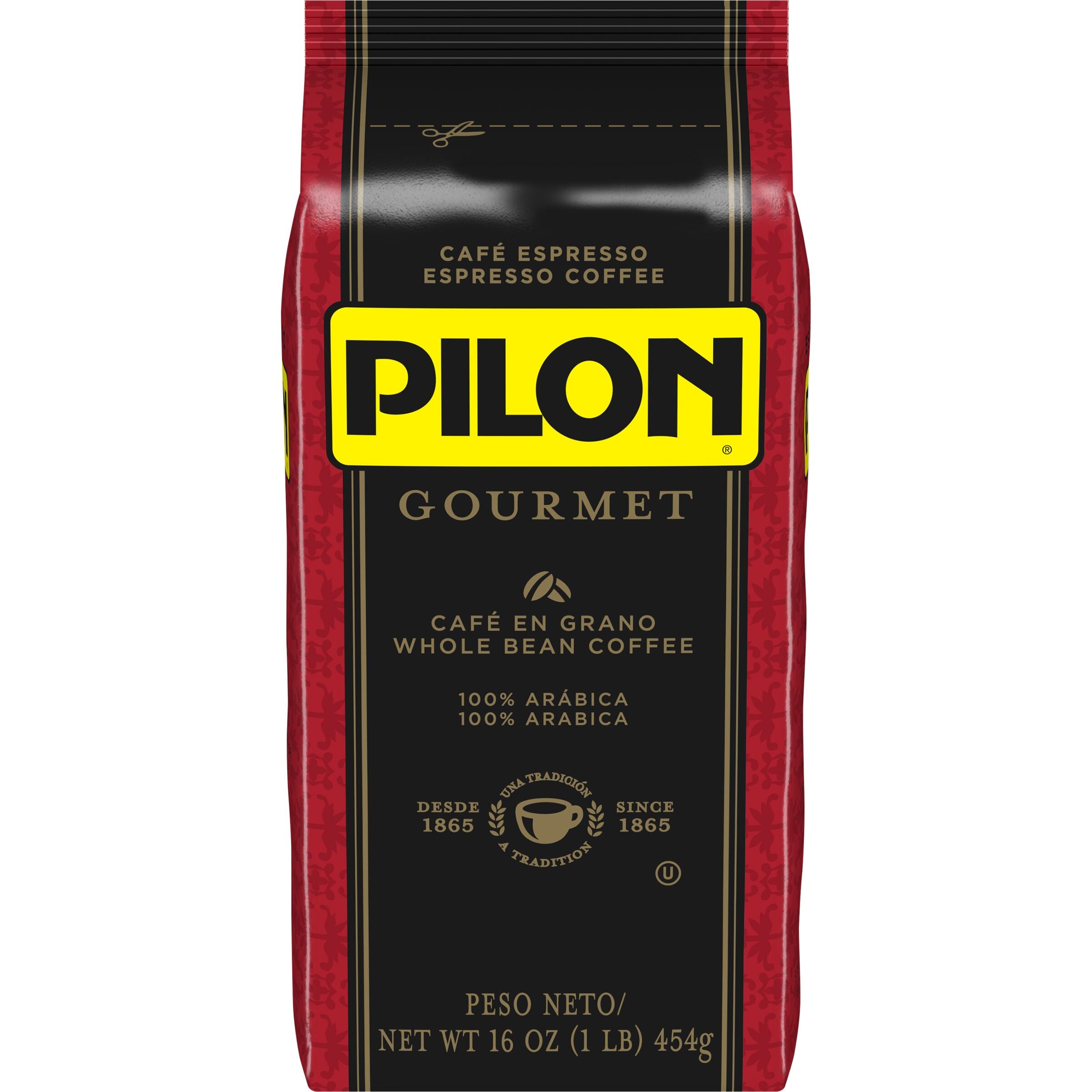 Cafe Pilon Gourmet Espresso, Whole Bean Coffee Bag, 16 oz