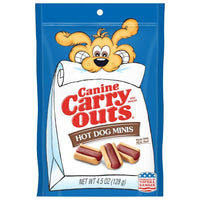 Canine Carry Outs Hot Dog Minis Dog Treats, 4.5 oz, Front