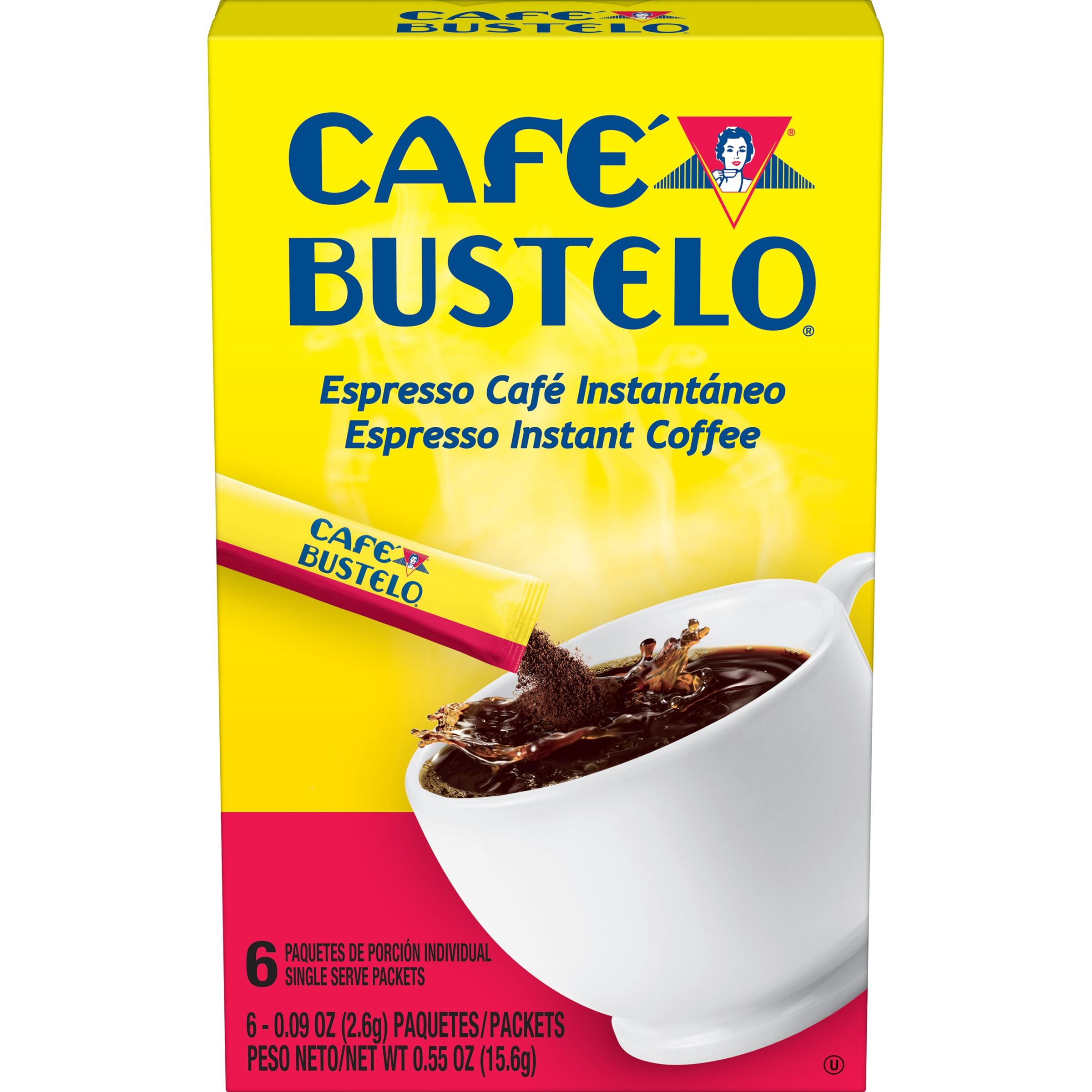 Cafe Bustelo Instant Coffee, Single Serve Packets, 6 Count