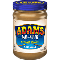 Adams Natural No-Stir Creamy Peanut Butter, 16 oz, Front