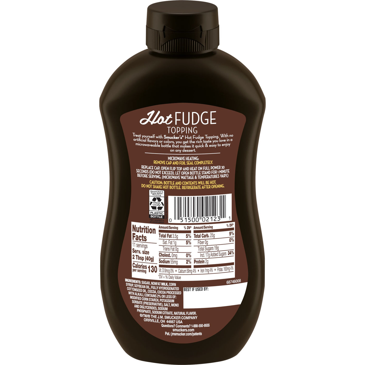 Smucker's Hot Fudge Topping, Microwavable Squeeze Bottle, 15.5 oz