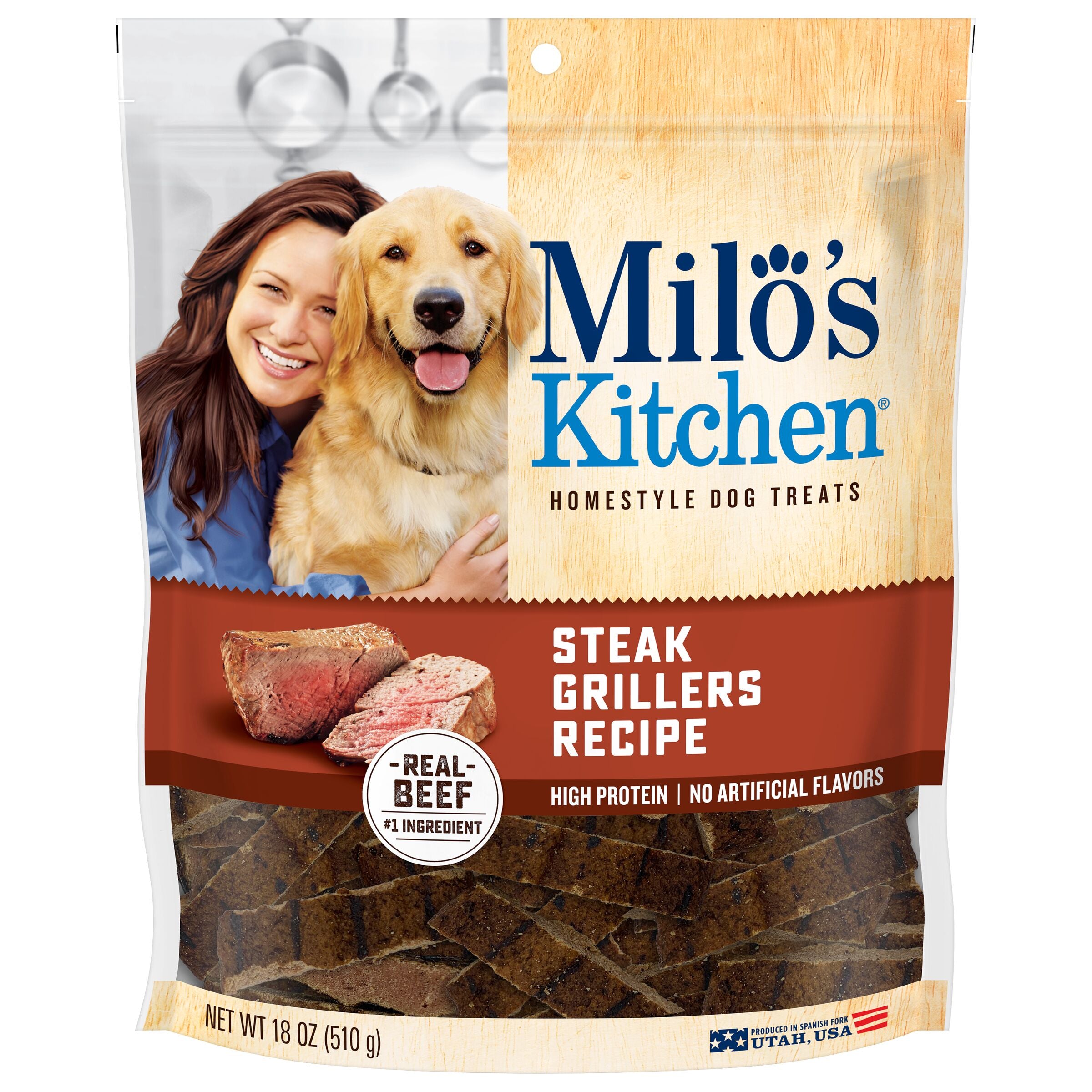 Milo’s Kitchen Steak Grillers Recipe Dog Treats, 18 oz