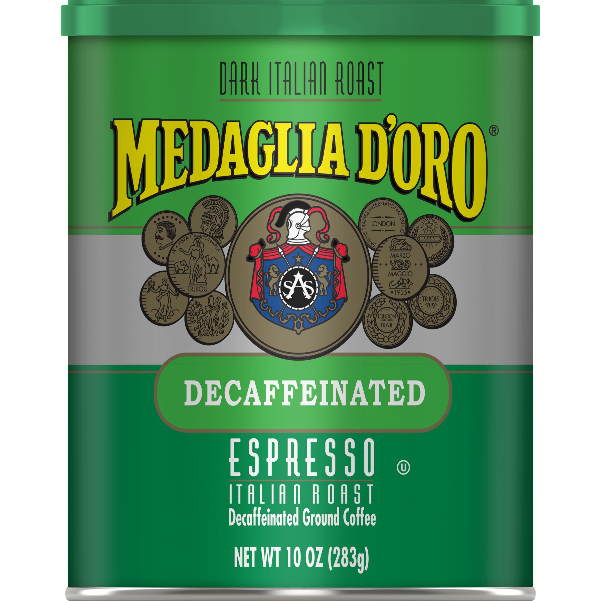 Medaglia d'Oro Decaf Espresso, Ground Coffee Can, 10 oz