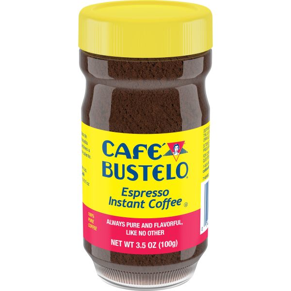 Cafe Bustelo Espresso Style Dark Roast, Instant Coffee Jar, 3.5 oz, Front