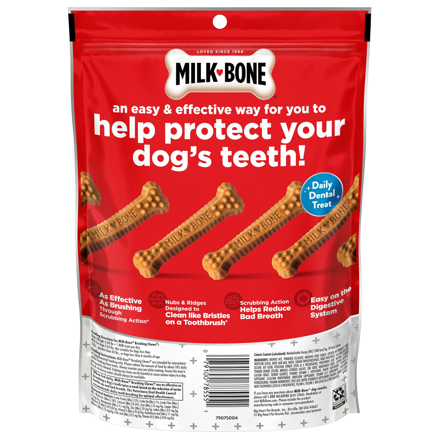 Milk-Bone Brushing Chews Daily Dental Dog Treats, Mini, 18 Count