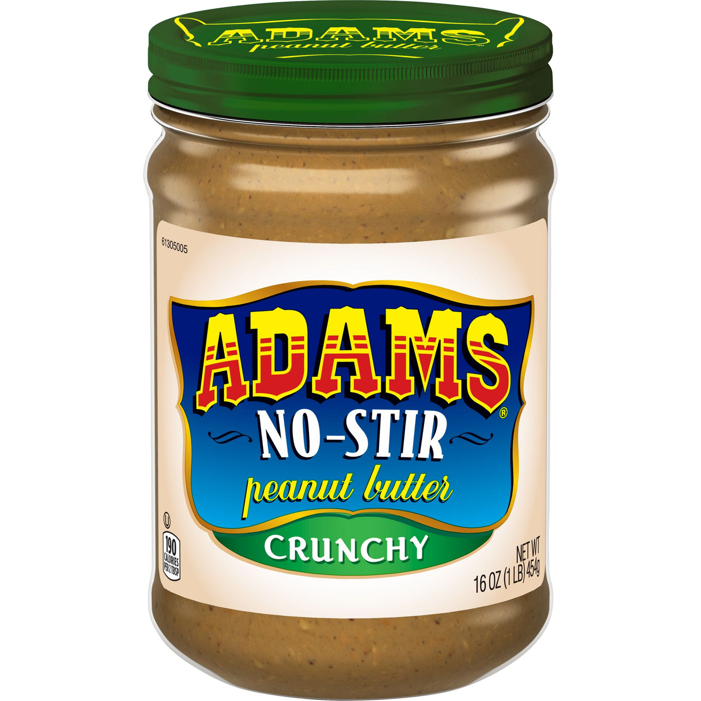 Adams Natural No-Stir Crunchy Peanut Butter, 16 oz