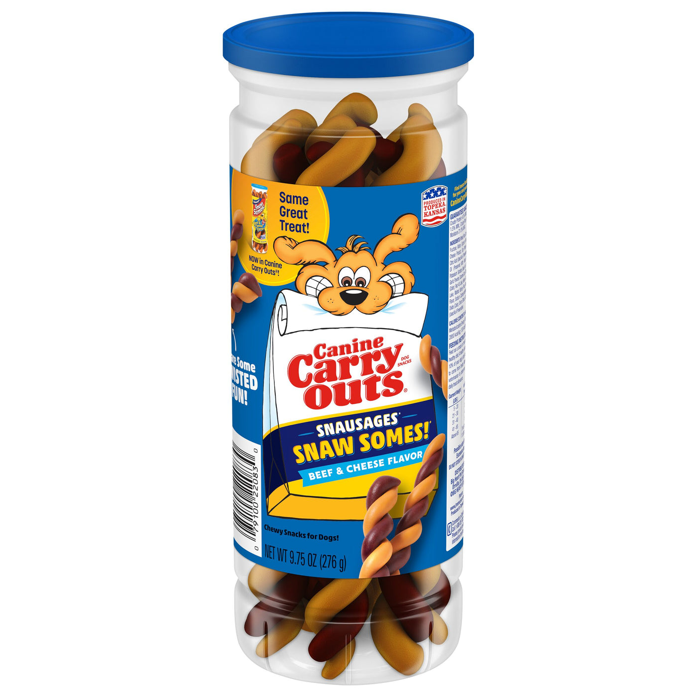 Canine Carry Outs Snausages Snaw Somes! Beef & Cheese Flavor Dog Treats, 9.75 Ounces
