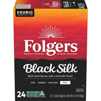 Folgers Black Silk, Dark Roast Coffee, K-Cup Pods, 24 count, Back