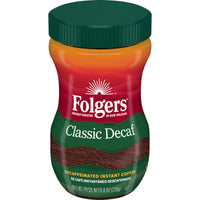 Folgers Classic Decaf Instant Coffee Crystals Jar, 8 oz, Front