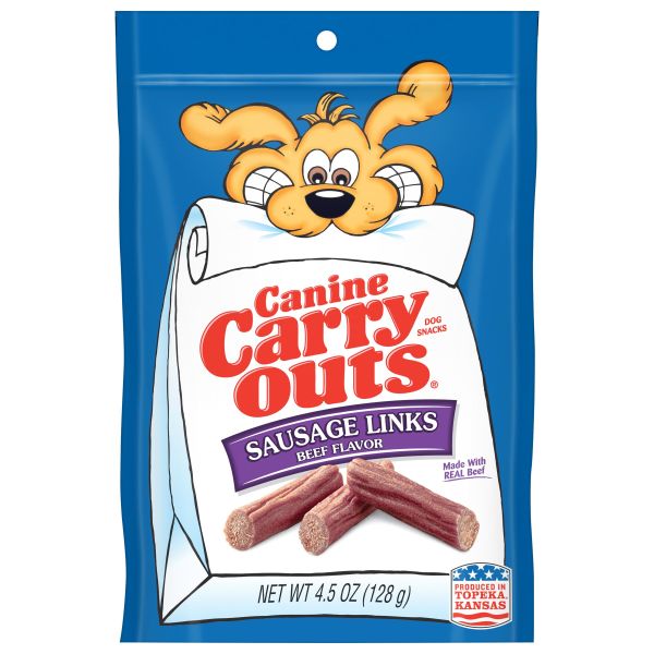 Canine Carry Outs Sausage Links Beef Flavor Dog Treats, 4.5oz