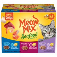 Meow Mix Seafood Selects Variety Pack Wet Cat Food, 24 Count