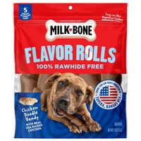 Milk-Bone Flavor Rolls Rawhide Free Chicken Doodle Dandy Dog Treats with Chicken