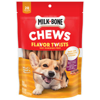 Milk-Bone What's Steak'n Bacon Flavor Twists, Rawhide Free Dog Chews, 20 Count