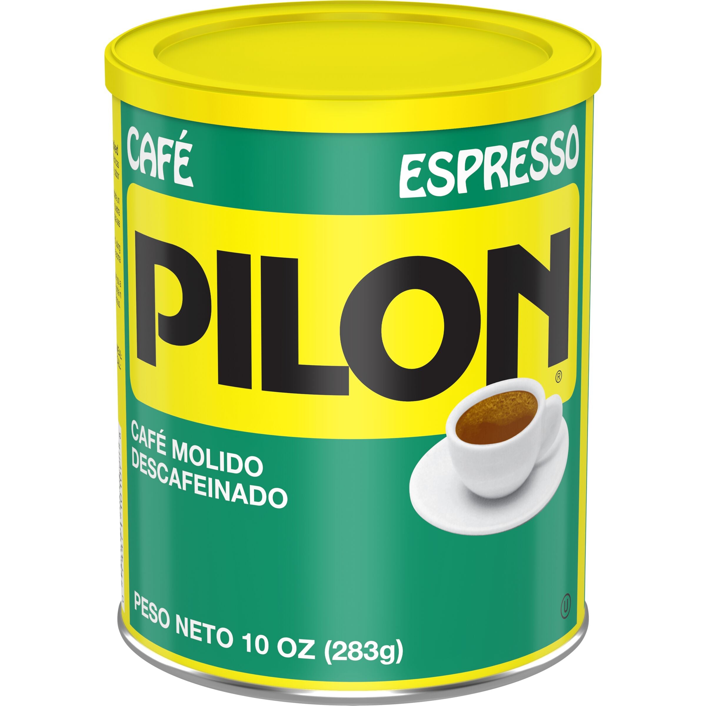 Cafe Pilon Decaf Espresso, Ground Coffee Can, 10 oz