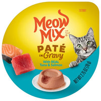 Meow Mix Paté in Gravy Wet Cat Food With Real Tuna & Salmon, 2.75 oz, Front