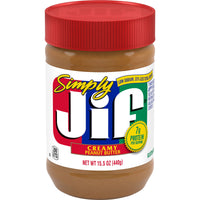 Simply Jif Creamy Peanut Butter, 15.5 oz, Front