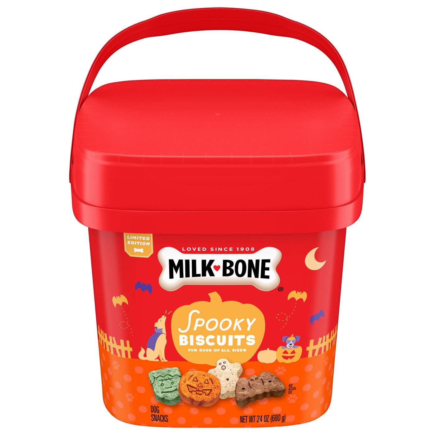 Milk-Bone Spooky Biscuits, Halloween Dog Treats, 24 oz, Front